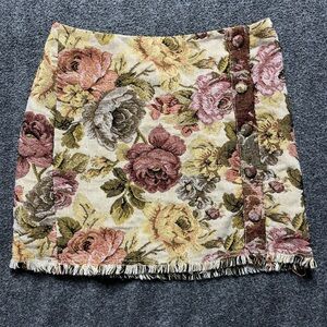 Urban Outfitters Floral Pencil Skirt - Pink and Cream